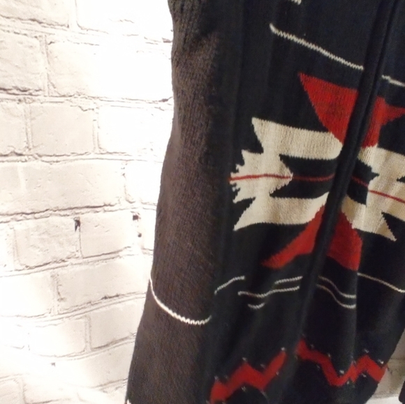 Chaps Womens Aztec Print Black Full Zip Sweater Jacket XL - Picture 11 of 15